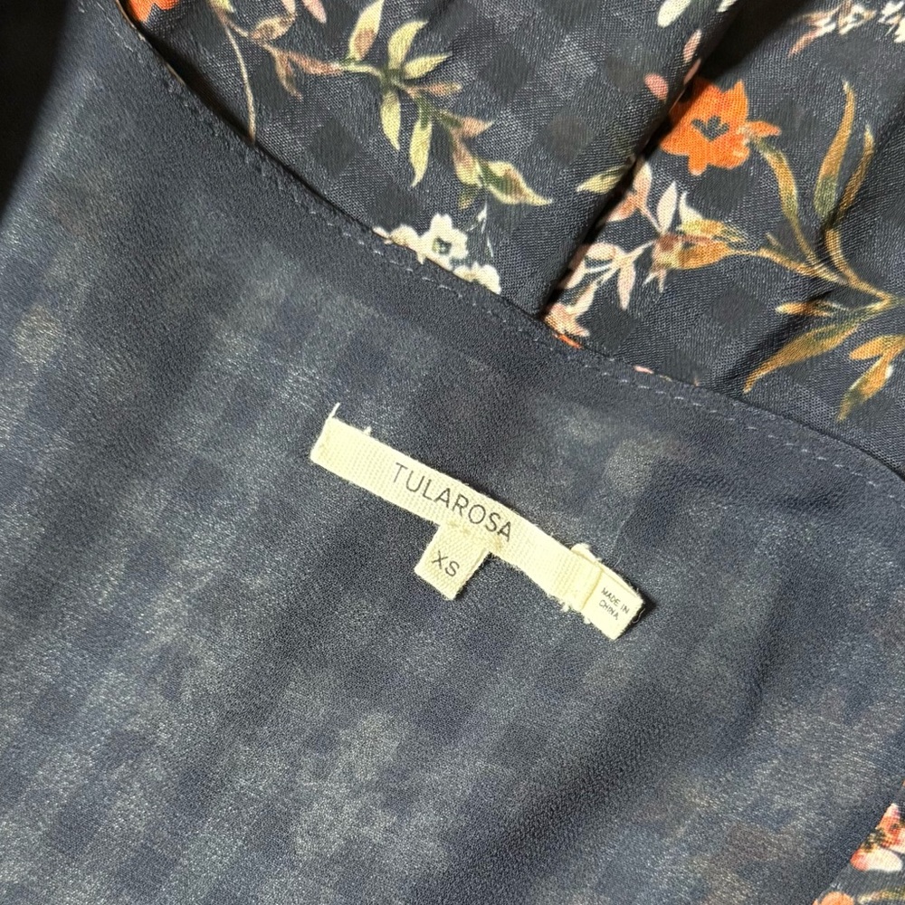 TULAROSA Dee Dee Mini Dress in Navy Blue Floral Print - Picture 6 of 9